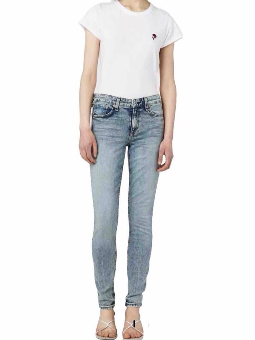 RAG & BONE Cate Mid Rise Skinny Jeans in Stella